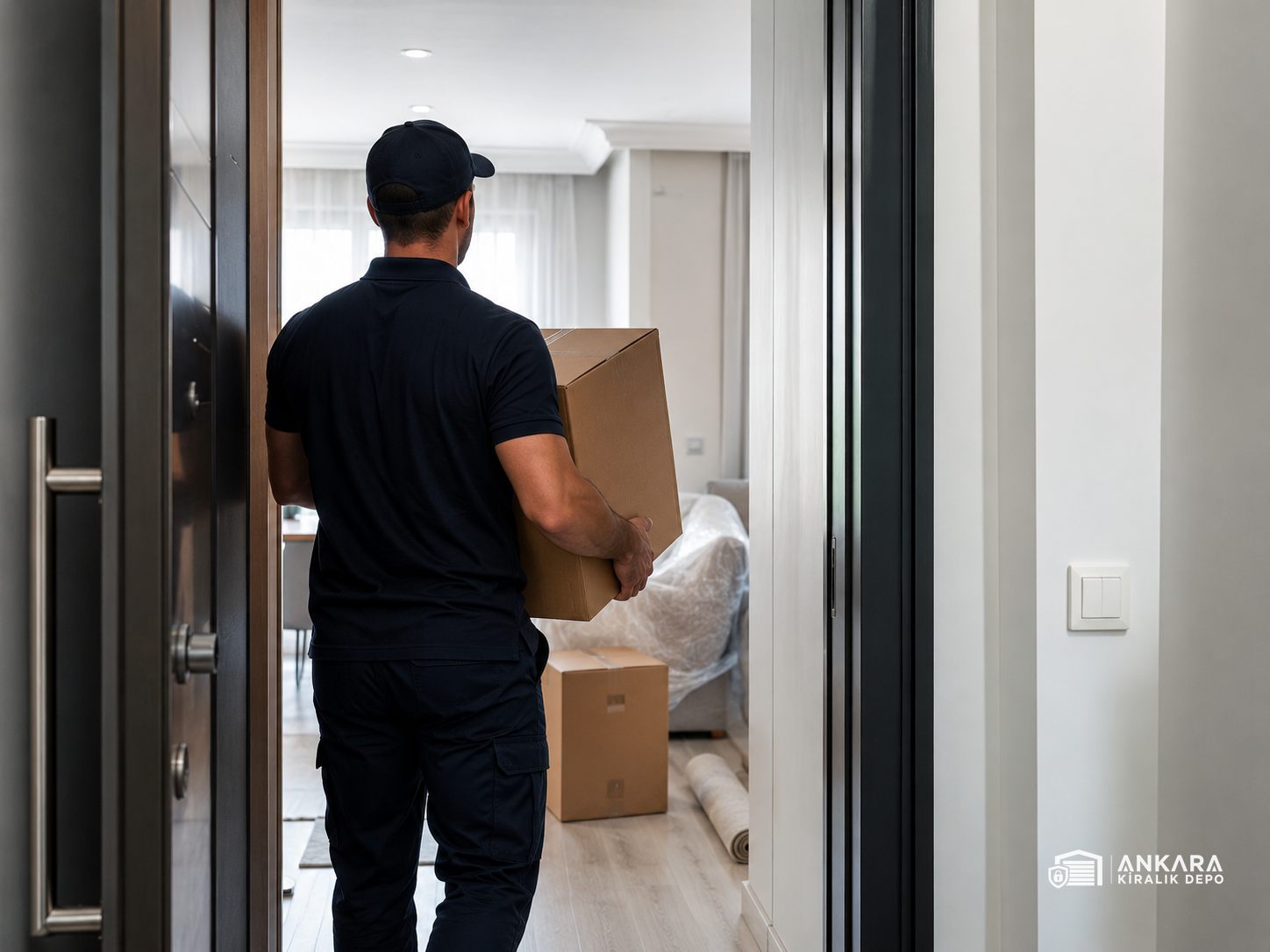 Sincan'dan alınan eşyaların Ankara Kiralık Depo tesisine yüklenmesi